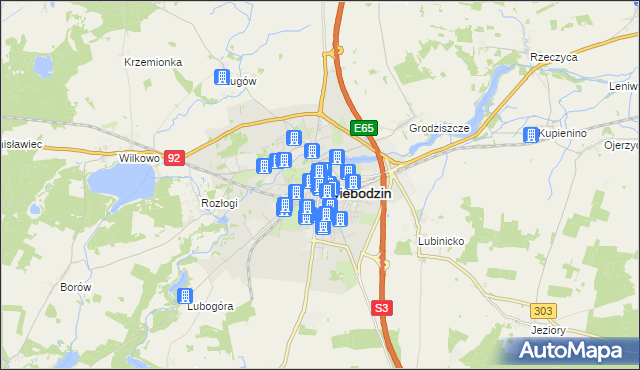 mapa Świebodzin, Świebodzin na mapie Targeo