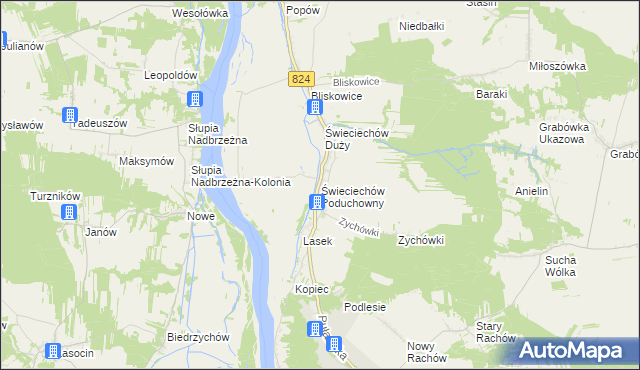 mapa Świeciechów Poduchowny, Świeciechów Poduchowny na mapie Targeo