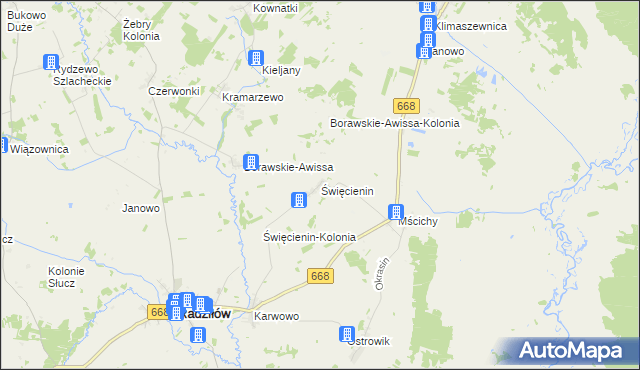 mapa Święcienin, Święcienin na mapie Targeo