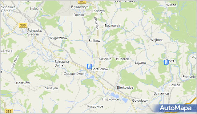 mapa Święcko, Święcko na mapie Targeo