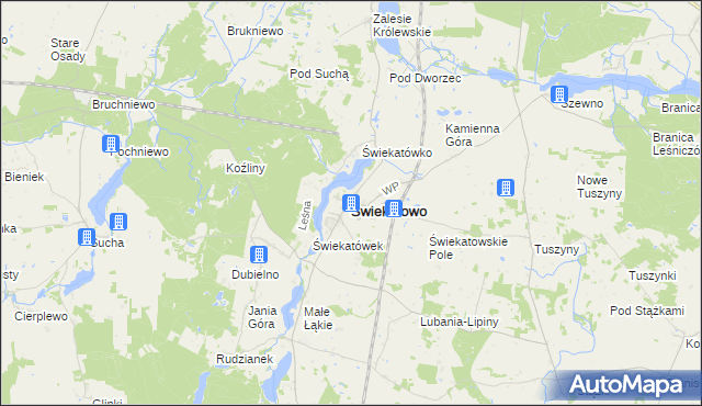mapa Świekatowo, Świekatowo na mapie Targeo
