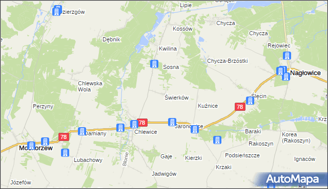 mapa Świerków, Świerków na mapie Targeo