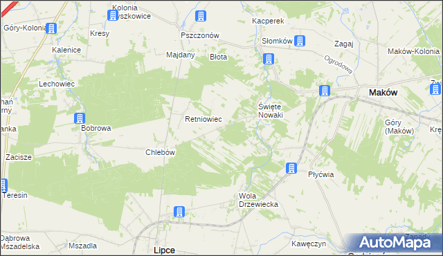 mapa Święte Laski, Święte Laski na mapie Targeo