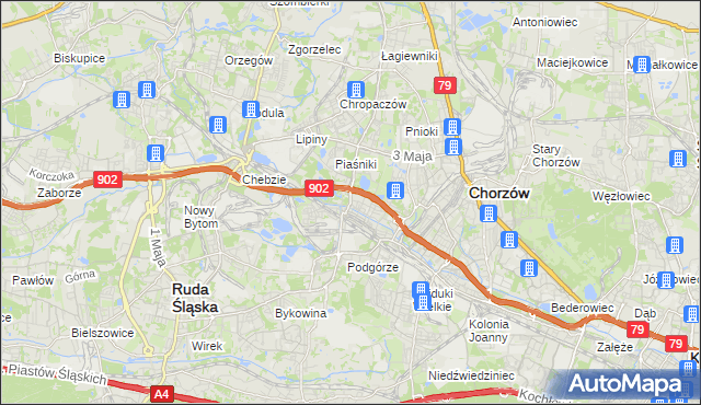 mapa Świętochłowice, Świętochłowice na mapie Targeo