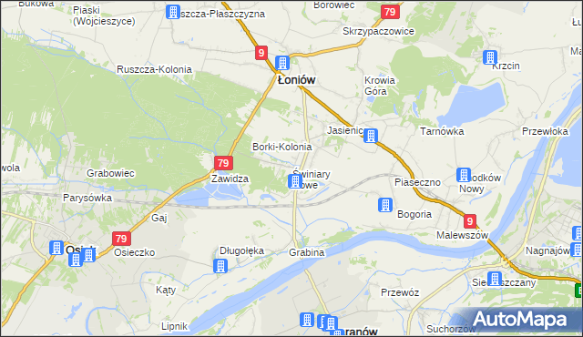 mapa Świniary Nowe, Świniary Nowe na mapie Targeo