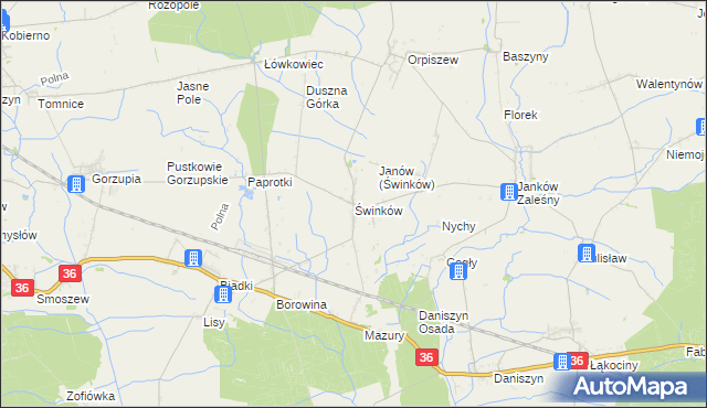 mapa Świnków gmina Krotoszyn, Świnków gmina Krotoszyn na mapie Targeo