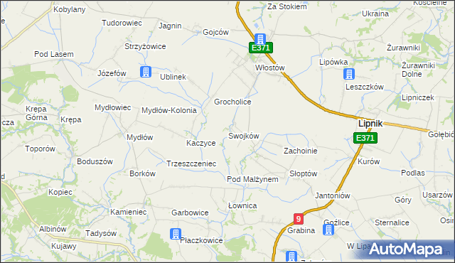 mapa Swojków gmina Lipnik, Swojków gmina Lipnik na mapie Targeo