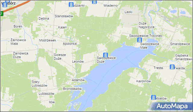 mapa Swolszewice Duże, Swolszewice Duże na mapie Targeo