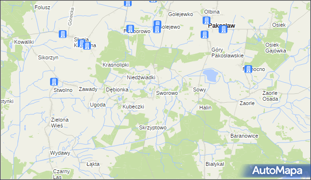 mapa Sworowo, Sworowo na mapie Targeo