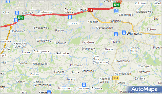 mapa Sygneczów, Sygneczów na mapie Targeo