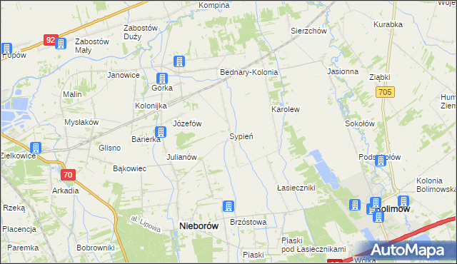 mapa Sypień, Sypień na mapie Targeo