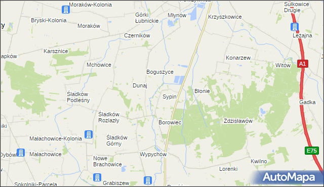 mapa Sypin, Sypin na mapie Targeo