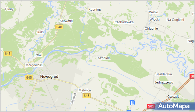 mapa Szablak, Szablak na mapie Targeo