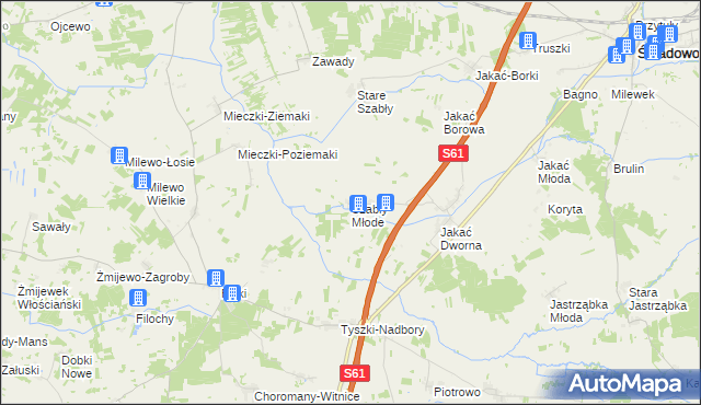 mapa Szabły Młode, Szabły Młode na mapie Targeo