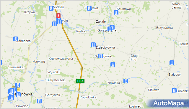 mapa Szaciłówka, Szaciłówka na mapie Targeo