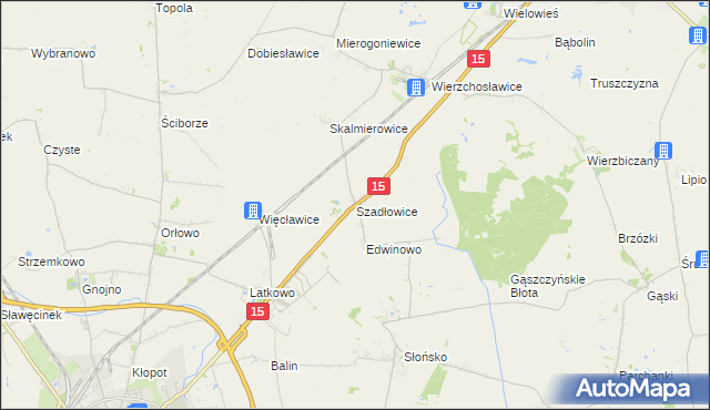 mapa Szadłowice gmina Gniewkowo, Szadłowice gmina Gniewkowo na mapie Targeo