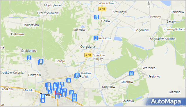 mapa Szadów Księży, Szadów Księży na mapie Targeo