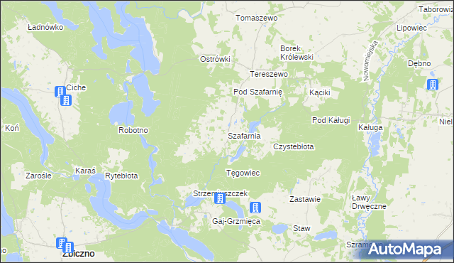 mapa Szafarnia gmina Kurzętnik, Szafarnia gmina Kurzętnik na mapie Targeo