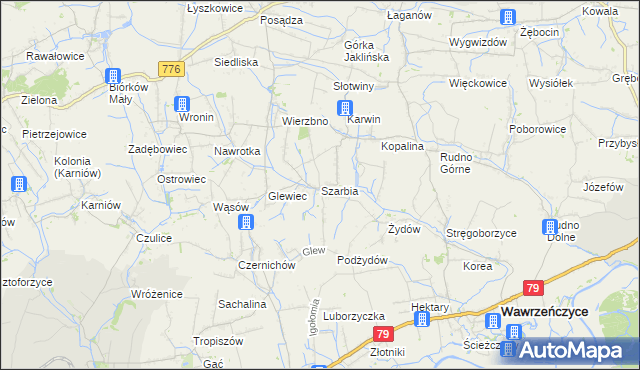 mapa Szarbia, Szarbia na mapie Targeo