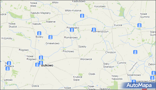 mapa Szasty, Szasty na mapie Targeo