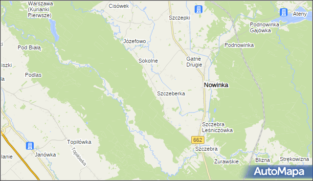 mapa Szczeberka, Szczeberka na mapie Targeo