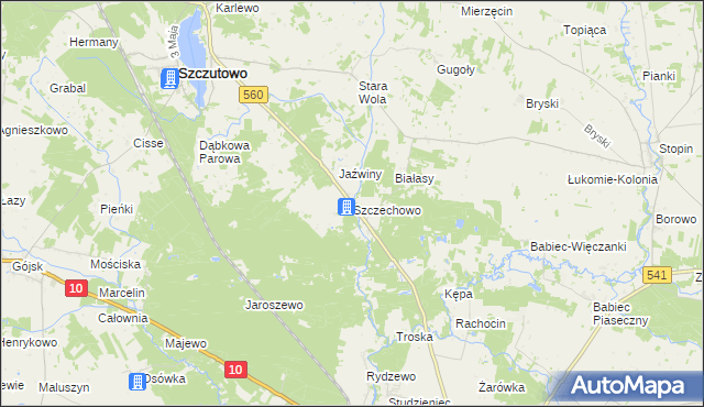 mapa Szczechowo, Szczechowo na mapie Targeo