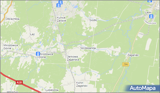 mapa Szczepanów gmina Iłowa, Szczepanów gmina Iłowa na mapie Targeo