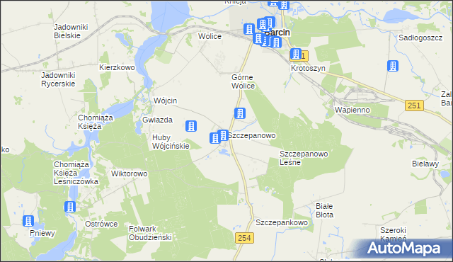 mapa Szczepanowo, Szczepanowo na mapie Targeo