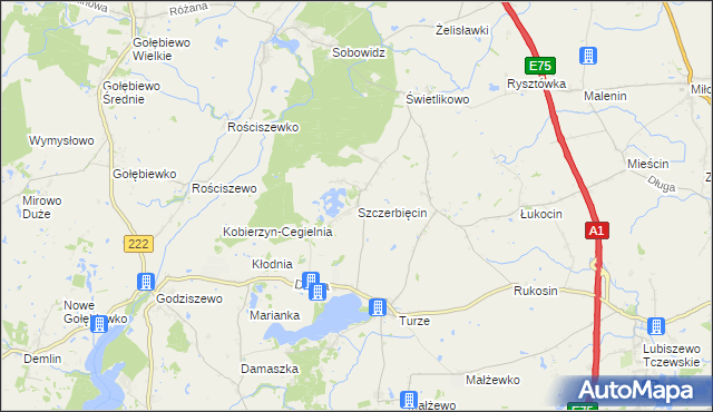 mapa Szczerbięcin, Szczerbięcin na mapie Targeo