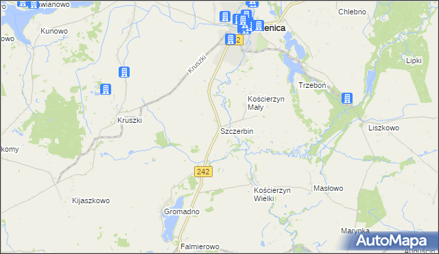 mapa Szczerbin gmina Łobżenica, Szczerbin gmina Łobżenica na mapie Targeo