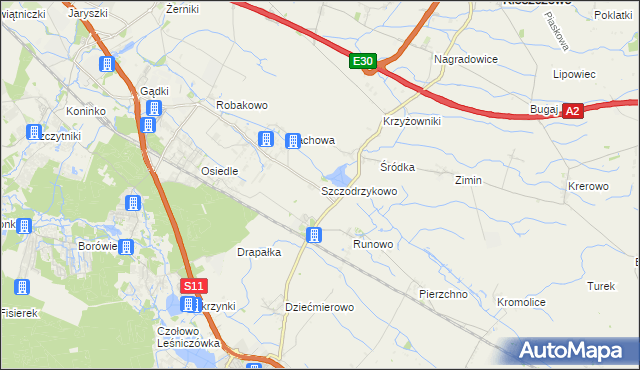 mapa Szczodrzykowo, Szczodrzykowo na mapie Targeo