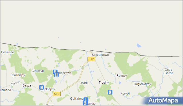 mapa Szczurkowo, Szczurkowo na mapie Targeo