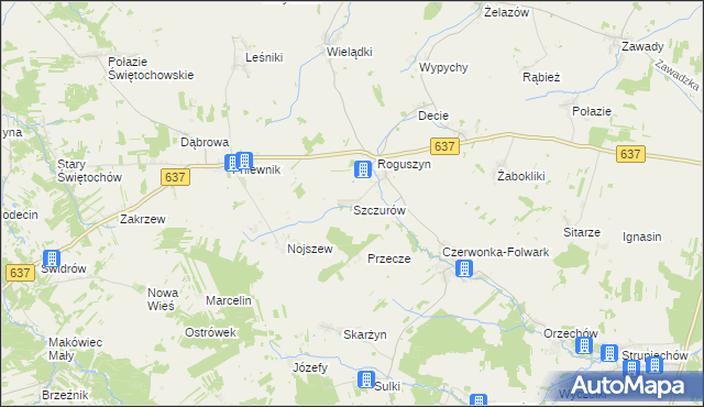 mapa Szczurów, Szczurów na mapie Targeo