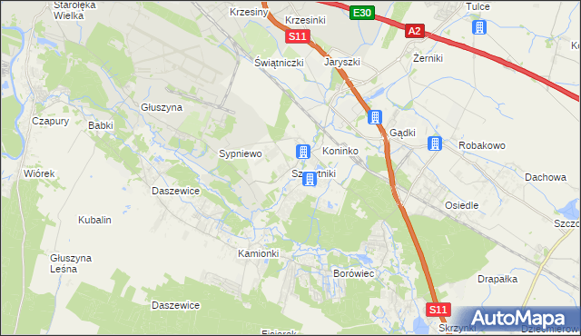 mapa Szczytniki gmina Kórnik, Szczytniki gmina Kórnik na mapie Targeo