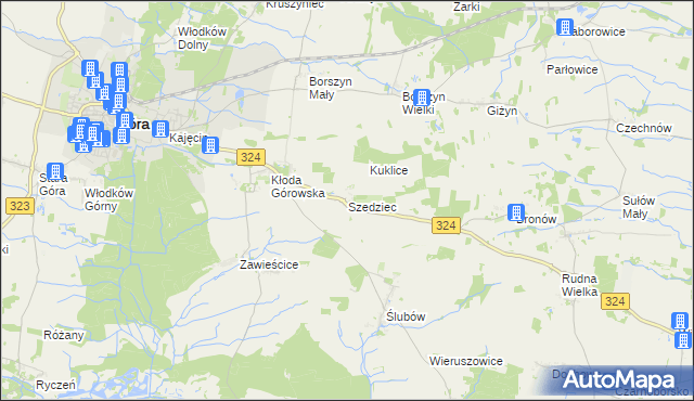 mapa Szedziec, Szedziec na mapie Targeo