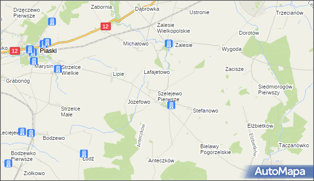 mapa Szelejewo Pierwsze, Szelejewo Pierwsze na mapie Targeo