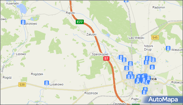 mapa Szerokopaś, Szerokopaś na mapie Targeo