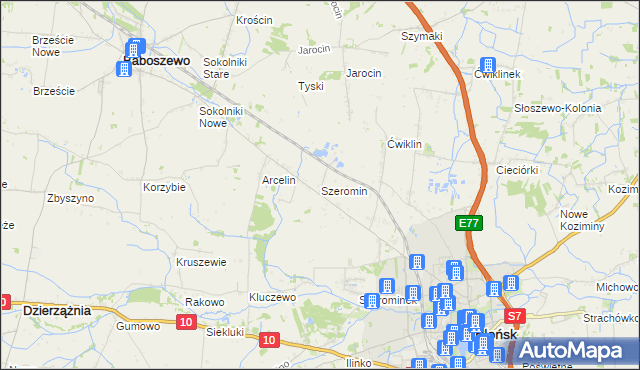 mapa Szeromin, Szeromin na mapie Targeo