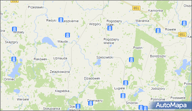 mapa Sześciwłóki, Sześciwłóki na mapie Targeo