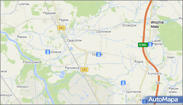 mapa Szewce gmina Wisznia Mała, Szewce gmina Wisznia Mała na mapie Targeo