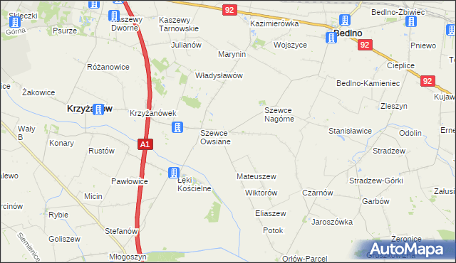 mapa Szewce Nadolne, Szewce Nadolne na mapie Targeo