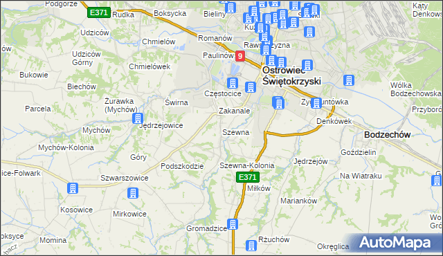 mapa Szewna, Szewna na mapie Targeo