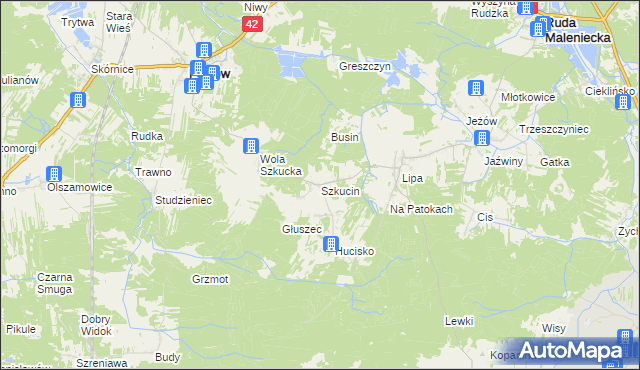 mapa Szkucin, Szkucin na mapie Targeo