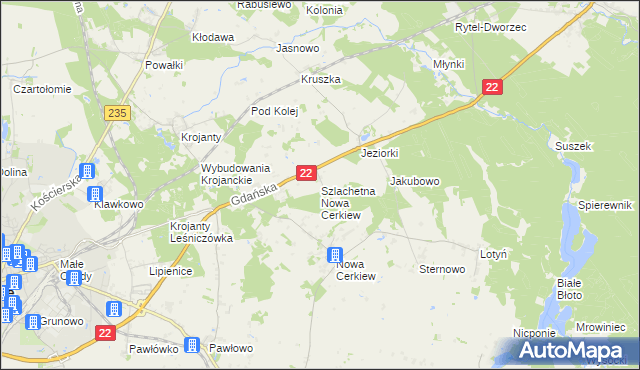 mapa Szlachetna Nowa Cerkiew, Szlachetna Nowa Cerkiew na mapie Targeo