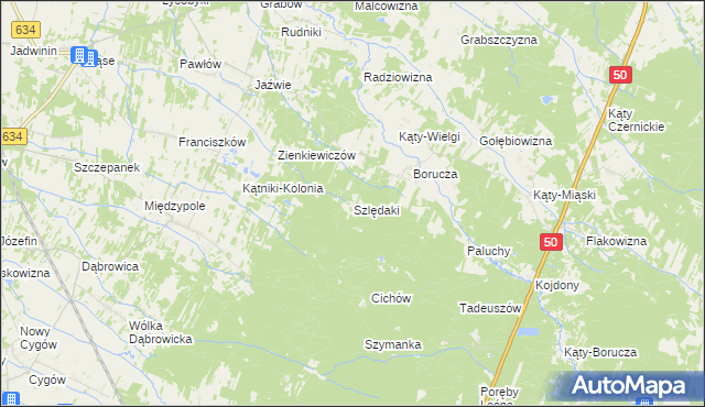 mapa Szlędaki, Szlędaki na mapie Targeo