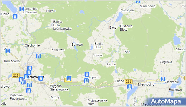 mapa Szopa, Szopa na mapie Targeo