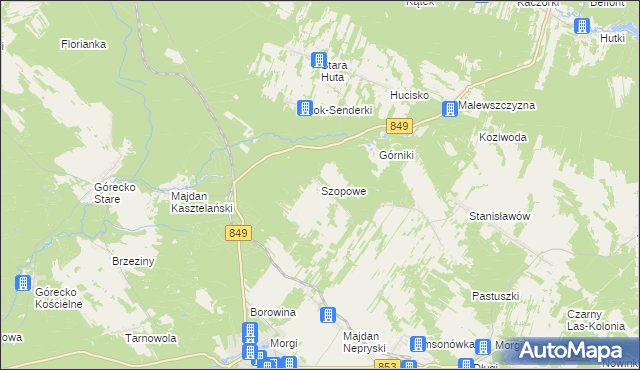 mapa Szopowe, Szopowe na mapie Targeo