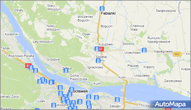 mapa Szpetal Górny, Szpetal Górny na mapie Targeo