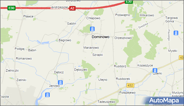 mapa Szrapki, Szrapki na mapie Targeo