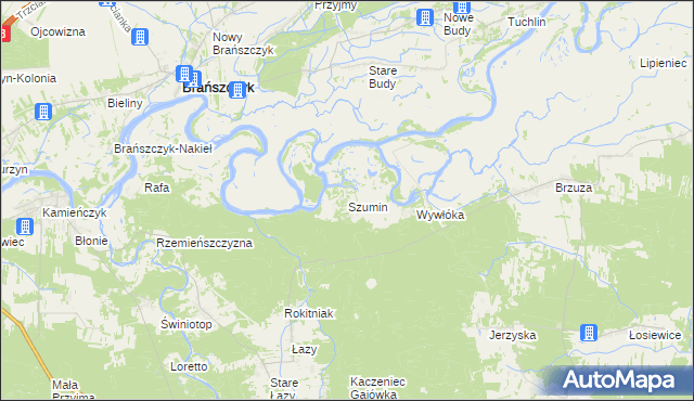 mapa Szumin gmina Łochów, Szumin gmina Łochów na mapie Targeo